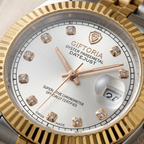 Luxury Gold & Silver Waterproof Stainless Steel Watch – Premium Date Edition
