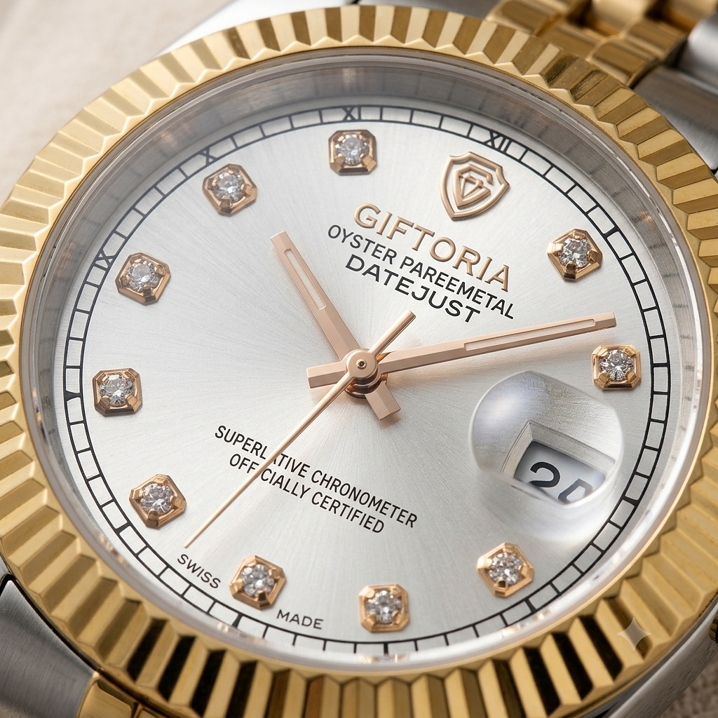 Luxury Gold & Silver Waterproof Stainless Steel Watch – Premium Date Edition