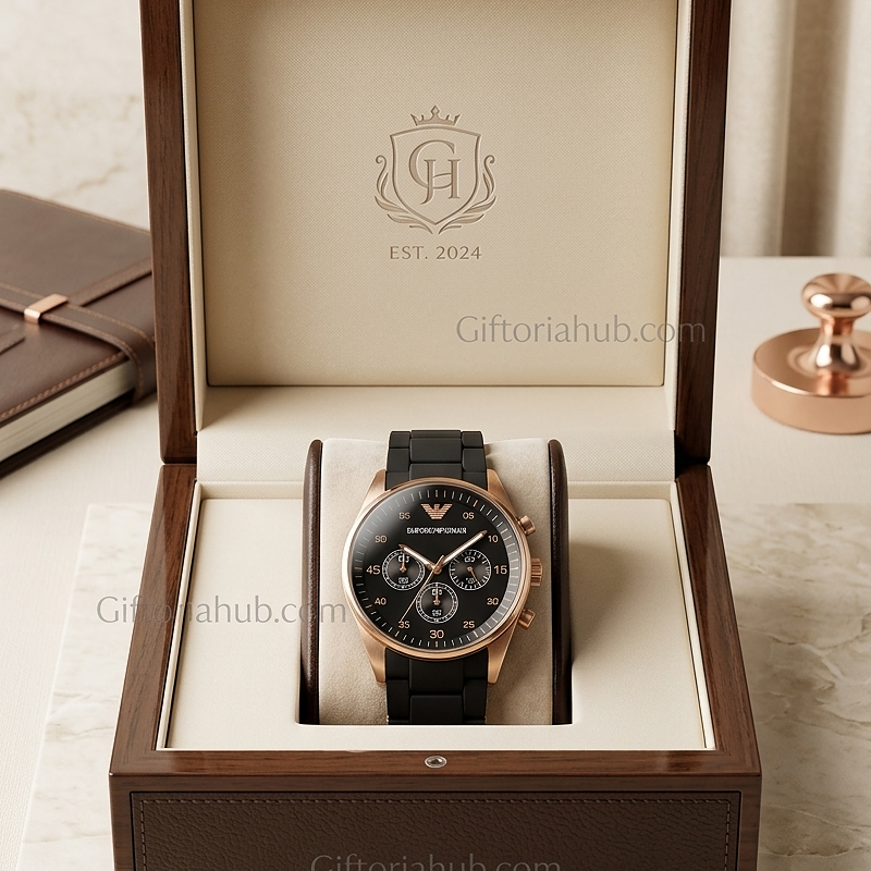 Luxury Black & Gold Chain Watch Main image