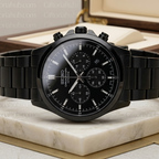 Luxury Black & Gold Chain Watch