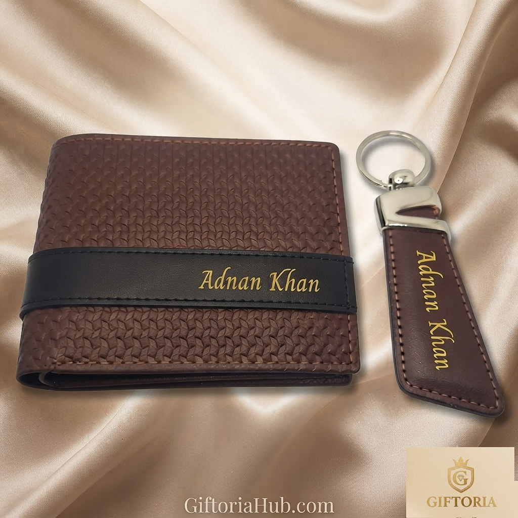 Textured Wallet & Z style Keychain Main image