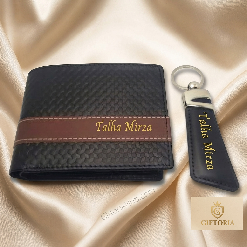 Textured Wallet & Z style Keychain